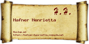 Hafner Henrietta névjegykártya