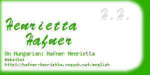 henrietta hafner business card